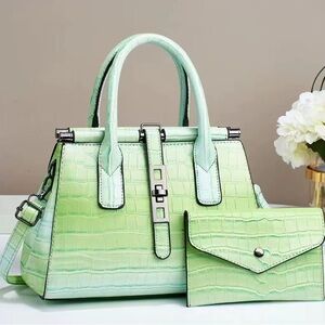 Luxury handbag with mini makeup bag